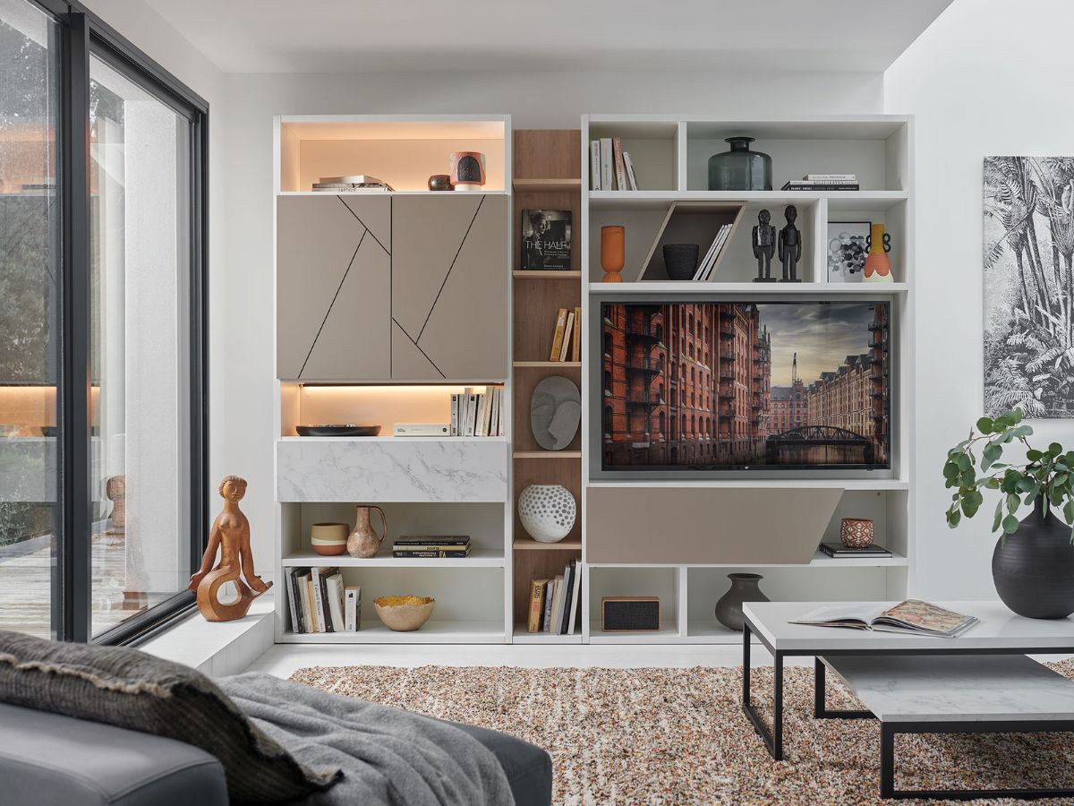 Meuble TV bibliothèque : personnalisez votre salon avec un meuble combiné
