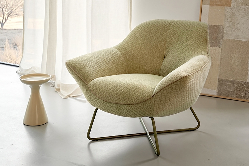 Fauteuil jaune beurre RICO
