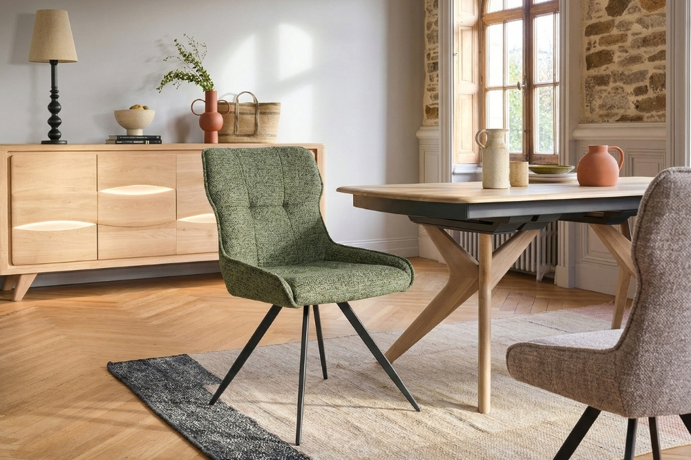 Chaise pivotante SONG table bois Ameublier